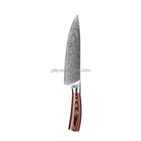 2021 New Designed VG 10 Chef Knife Stainless Steel Laser Logo Kitchen Knives in High Quality Gift Box