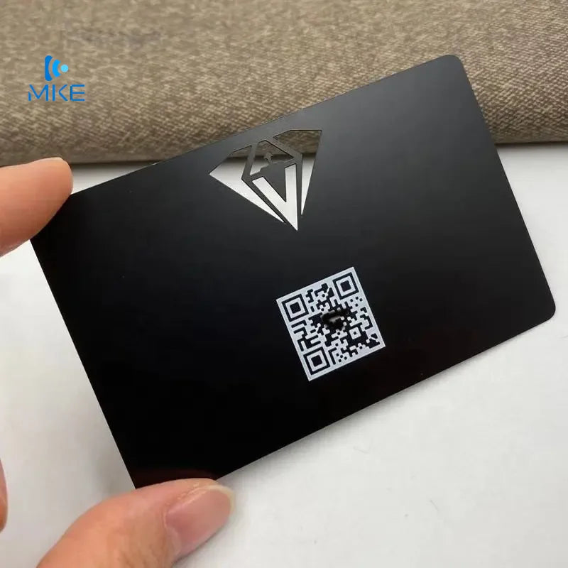 Crown Cutout Metal Cards Metal Business Card with Qr Code