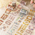 2M/Roll Cut Film Tape Flower Painting Romantic Series Flower Vintage Plant Handbook Collage European DIY
