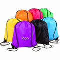 Wholesale 210D Polyester Nylon Drawstring Backpack Rope Custom Logo Waterproof Gym Sports Bag Lightweight Durable Promotion