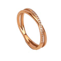 Wholesale Fashion Light Luxury Stainless Steel Zircon Bead Waterproof Cross Ring Finger Rings Jewelry Women Hchina Supplier