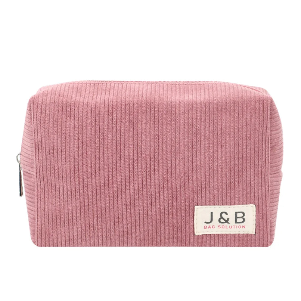 Professional OEM Lady Corduroy Makeup Toiletry Wash Bag With Label Logo Travel Skin Care Products Organizer Necessary Gift Bag