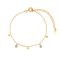 Chris April in Stock Fashion Jewelry 316L Stainless Steel Water Drop Charms Zirconias Chain Bracelet
