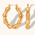 Dingran Trendy Stainless Steel Hoop Earrings 18K Gold Plated for Parties Weddings and Gifts Personality Hollow Out Style