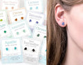 Zooying Fashion Raw Crystal Jewelry Heart Chakra Green Stone Zodiac Gemstone Silver Post Raw Malachite Stud Earrings