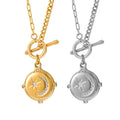 Unique Design Jewelry OT Clasp Necklace 18K Gold Plated Stainless Steel Jewelry Zircon Pendant Necklace for Women MSPN-0003