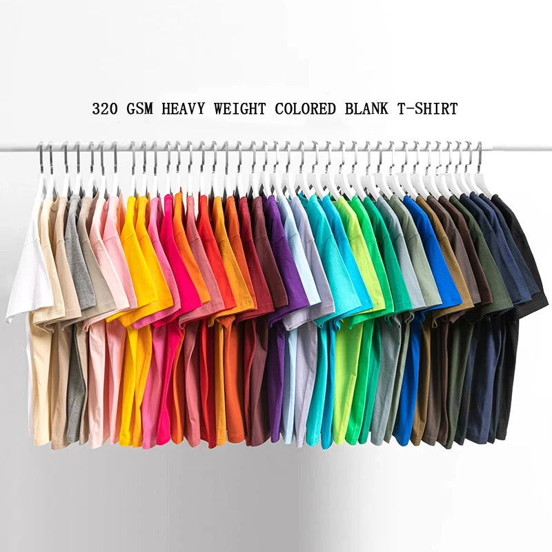 OEM 320 Gsm Men Blank Heavy Cotton Shoulder Drop Wash Tee Tshirt Custom Print Graphic LOGO Plain Men Crop Boxy Oversized T Shirt