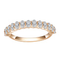 Classics Design Jewelry MSR-498 Half Eternity Engagement Rings 18k Gold Plated 2x3mm Oval Cut Mosissanite Ring