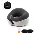 Memory Foam U-Shape Portable Travel Neck Pillow Soft Long Side Touch Fastener Meets Different Neck Size Requirements