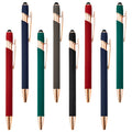 Zeamor Golden 2 in 1 Phone Stylus Logo Engraving Custom Soft Touch Rubberized Aluminum Metal Pen With Rubber