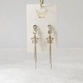 Fashion Jewelry Trendy Elegant Tassel Earring With Star CZ Stone Dangling Earring Big Cat Eye Stone Earring