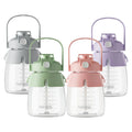 BPA-Free 1000ml Tritan Material Dual Lid Water Bottle with Handle Cute Design for Students Adults Clear Plastic Novelty Style