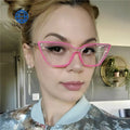 Teenyoun Women's TR90 Anti-Blue Light Glasses Fashion Cat Eye Spring Leg Glasses Optical Frame Glasses Custom Logo