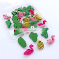 30-Piece Flamingo Cactus Pineapple Decorative Metal Thumbtack Cute Wooden Push Pins for Photos Wall Maps Bulletin Board Corks