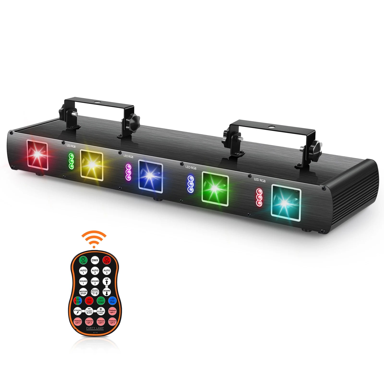 RGBYC +RGB LED Five-hole Disco Laser Light Stage Effect Lighting 11CH DMX Sound Control for DJ Club Party Show
