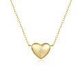 Fashion Minimalist Jewelry 925 Sterling Silver Heart Eight Pointed Star Diamond Pendant Gold Plated Necklaces for Women