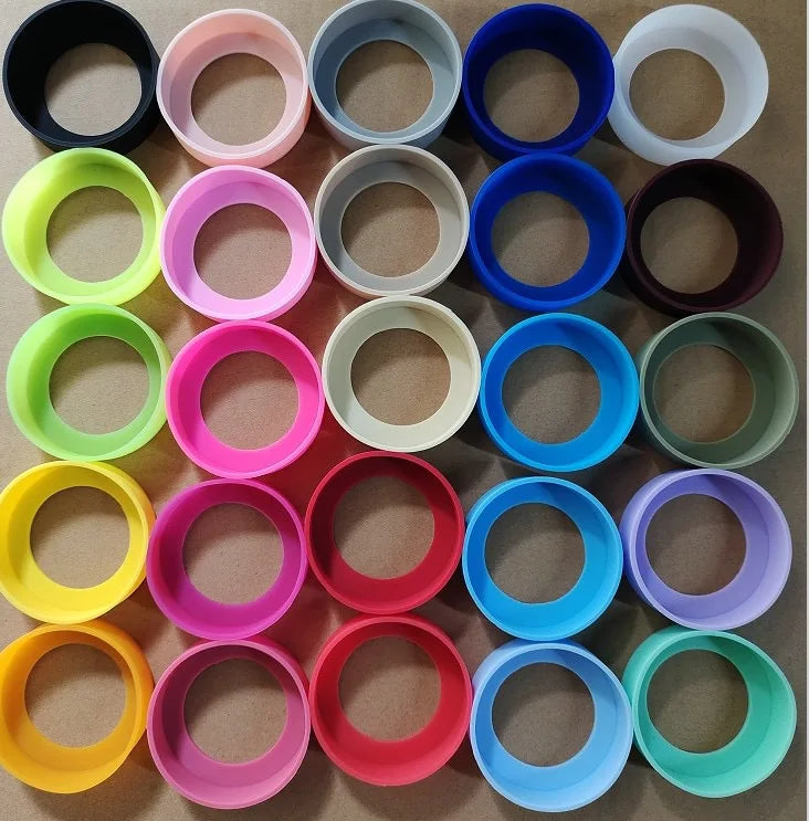 6.5cm-9cm Classic Eco-Friendly Silicone Coasters with Rubber Bottom Covers and Bumper Mats for 30oz/20oz Tumblers