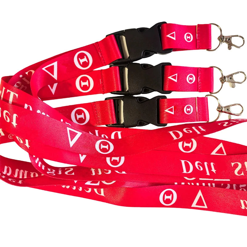 Personalized Letters Custom Color Eco-Friendly Polyester Lanyard with Greek Design ID Lanyard High Quality Custom Logo