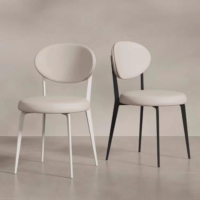 Modern Luxury Hotel Chairs French Style Cream White Indoor Leather Dining Room Chair for Cafe and Hotel Restaurants Furniture