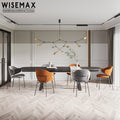 WISEMAX FURNITURE Wholesale Metal Dining Chair Restaurant Dining Room Armchair with Comfortable Fabric Upholstered