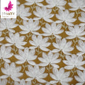 New White Pearl Beads 3D Coiling Floral Wedding Dress 2024 Lace Fabric Material Beads Swiss Voile Leaf Lace Fabric HY2665
