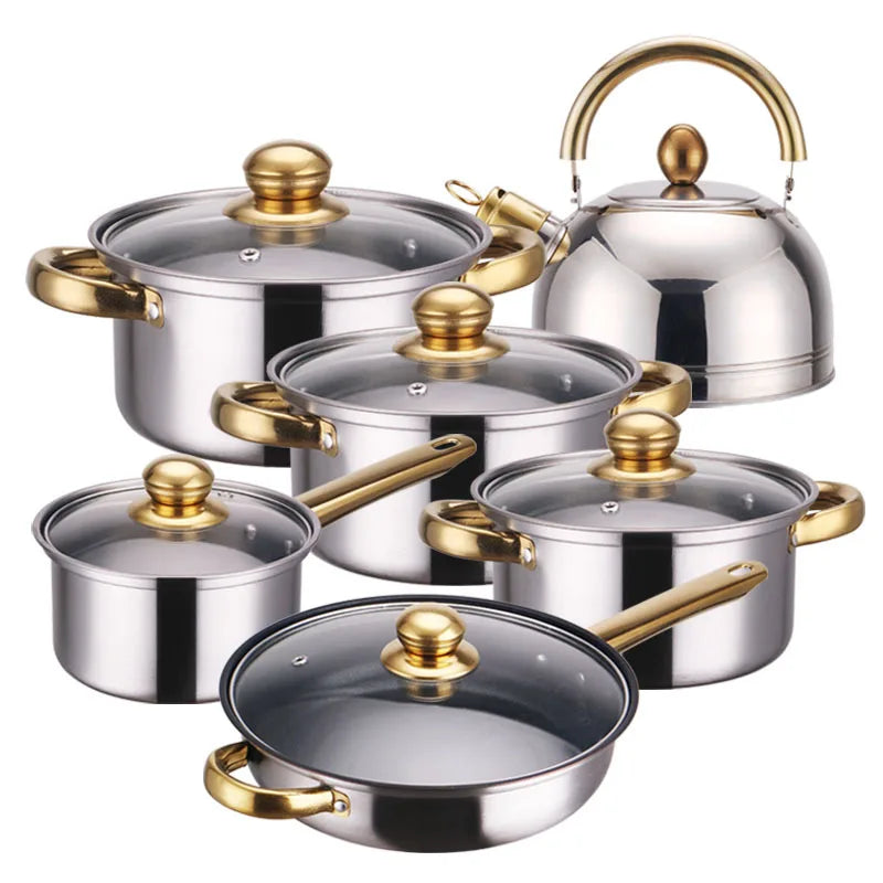 Superior Quality Stainless Steel Stockpots Deep Woks Easy-To-Clean Modern Design Utensils Made in China Sustainable Features