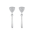 Fashion 925 sterling silver women fashion simple diamond triangle shape drop earrings