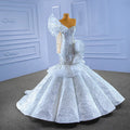 Rsm67438 New Elegant One Shoulder Slim Sequin Pearl Mermaid Bridal Wedding Dress