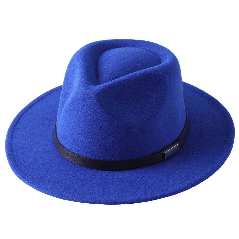 Ready to Ship 10 Colors Fashion Chic Women Men Unisex Teardrop Top Felt Fedora Hat Gentleman Mens Dress Hats Wholesale