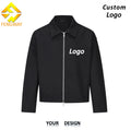 Fengway Custom Casual Solid Color Regular Sleeve Zipper Cotton Blouson Jacket Men Turn-down Collar Spring Windproof Breathable