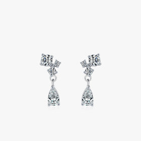 Ailmay Real 925 Sterling Silver Fashion Horse-eye-shaped Zircon Stud Earrings for Women Fine Statement Jewelry Party Gift