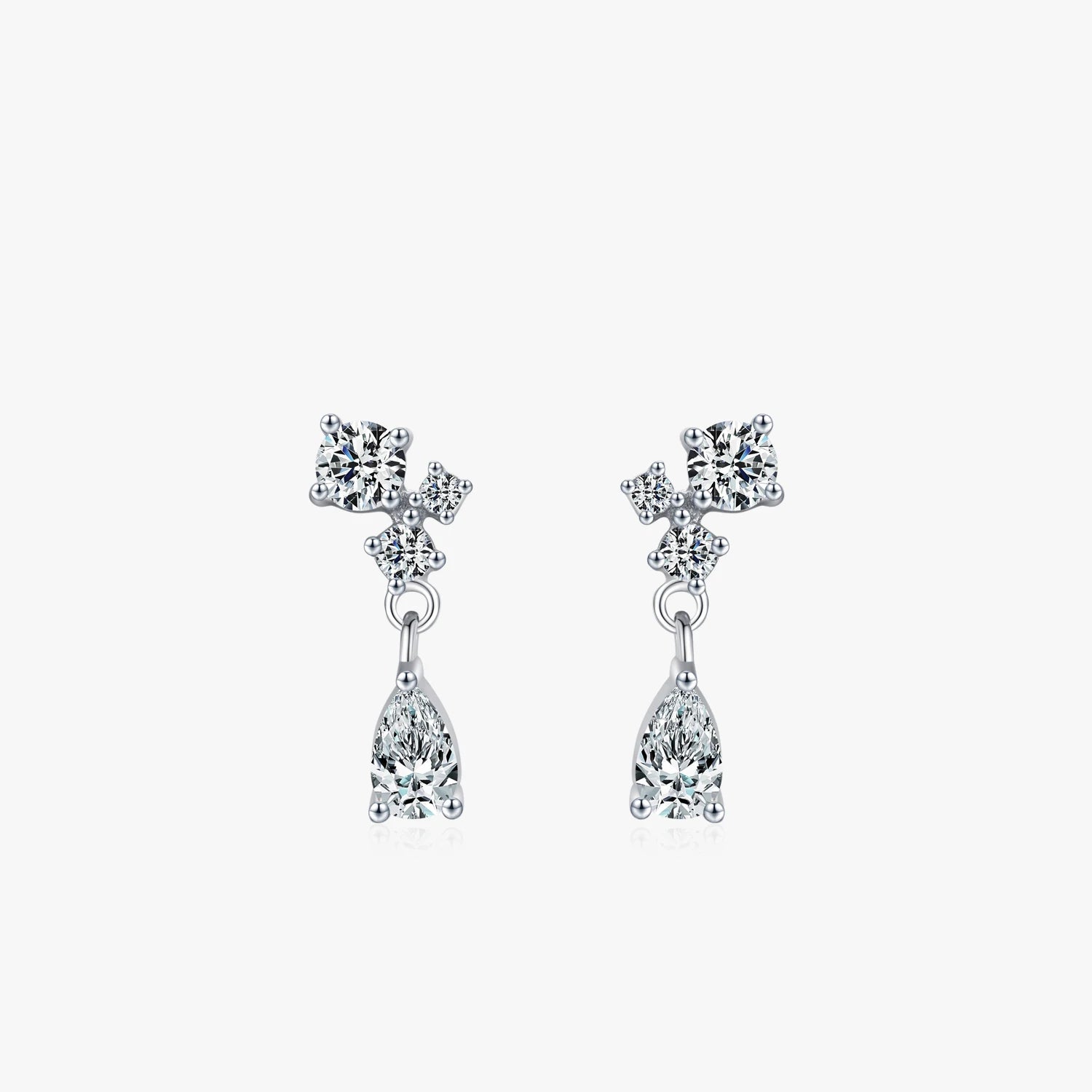 Ailmay Real 925 Sterling Silver Fashion Horse-eye-shaped Zircon Stud Earrings for Women Fine Statement Jewelry Party Gift