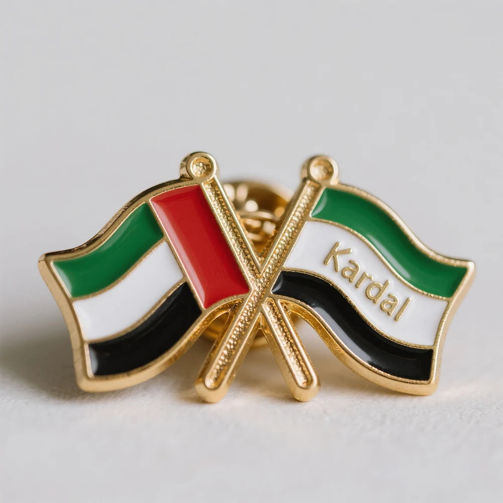 Wholesale Brooch Magnetic Custom Country Flags American Austria USA World Flag Friendship Cross Flag Lapel Pin