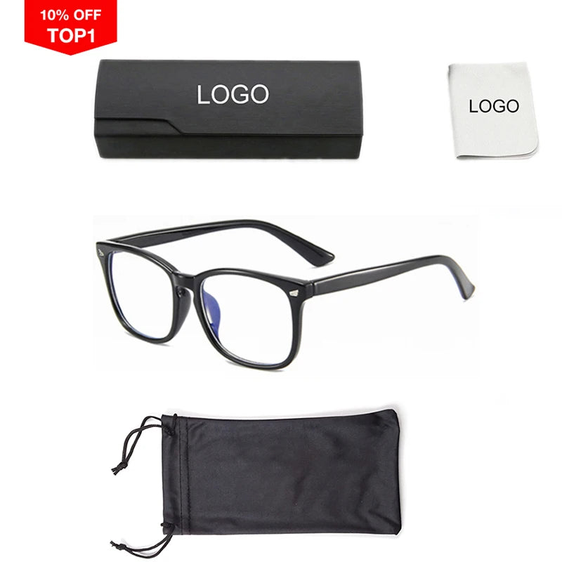 Hot Sales Fashion Clear Plastic Square Frames Anti Blue Light Blocking Filter Bluelight Blocker Glasses with Package Case