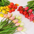Hot Selling Indoor Decoration Multicolour Artificial Flowers Bouquet Plastic Pvc Tulip Real Touch Flowers