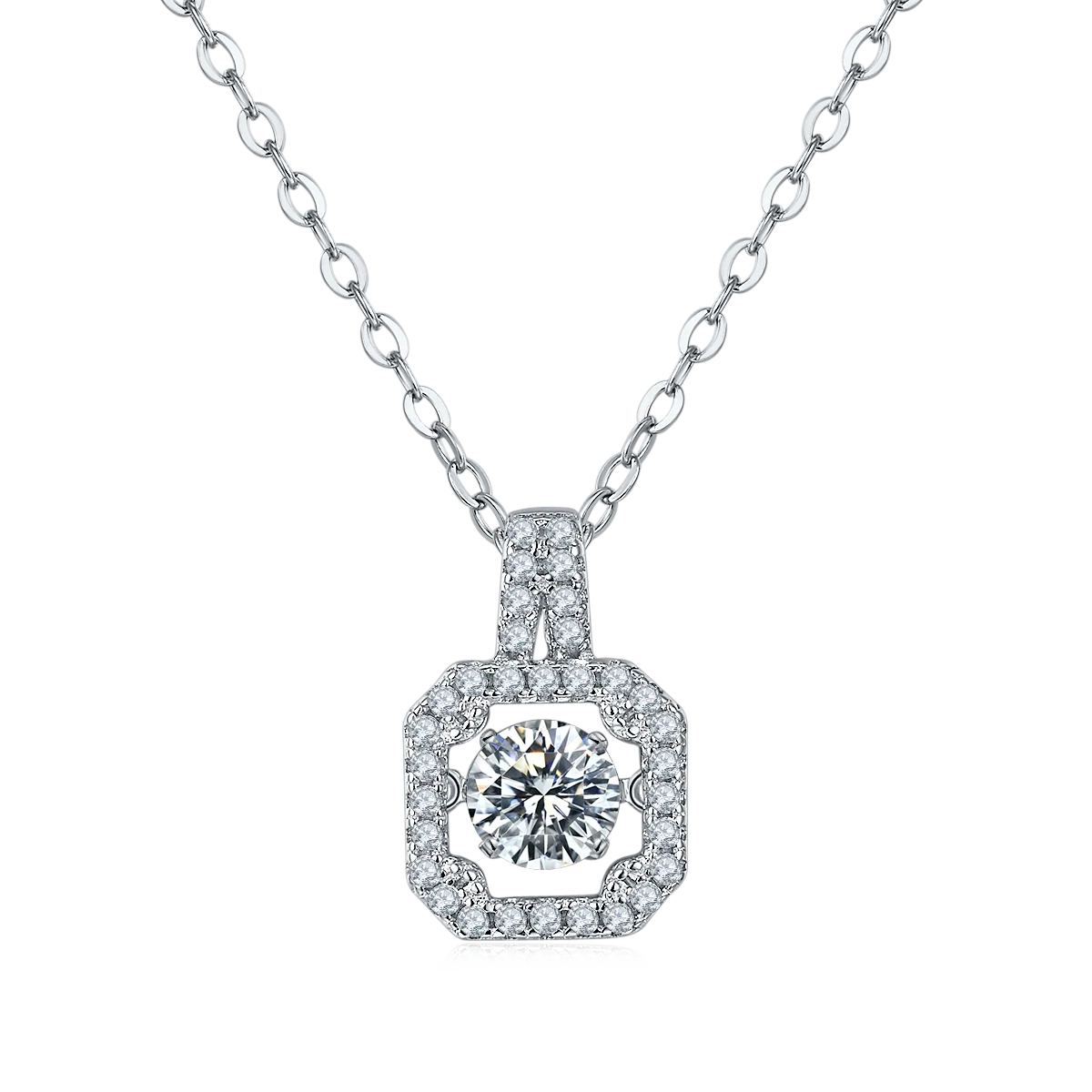 Fashion Luxury S925 Slivers 0.5ct Moissanite Diamonds Pendant Moissanite Necklace for Ladies Wedding Anniversary