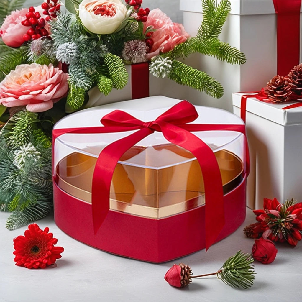 Heart Shaped Flower Box with Lid for Valentines Day Treats & Decorative Storage on Thanksgiving Birthday & Anniversary