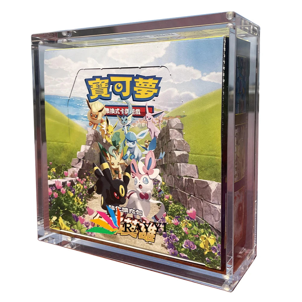 RAY YI Custom Clear Acrylic Japanese Regular Size  Booster Box Display Case  Strong Magnet Japanese High Glass Booster Box Case
