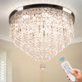 Modern Crystal Ceiling Chandelier with Remote Control Lighting for Dining Rooms and Hotels
