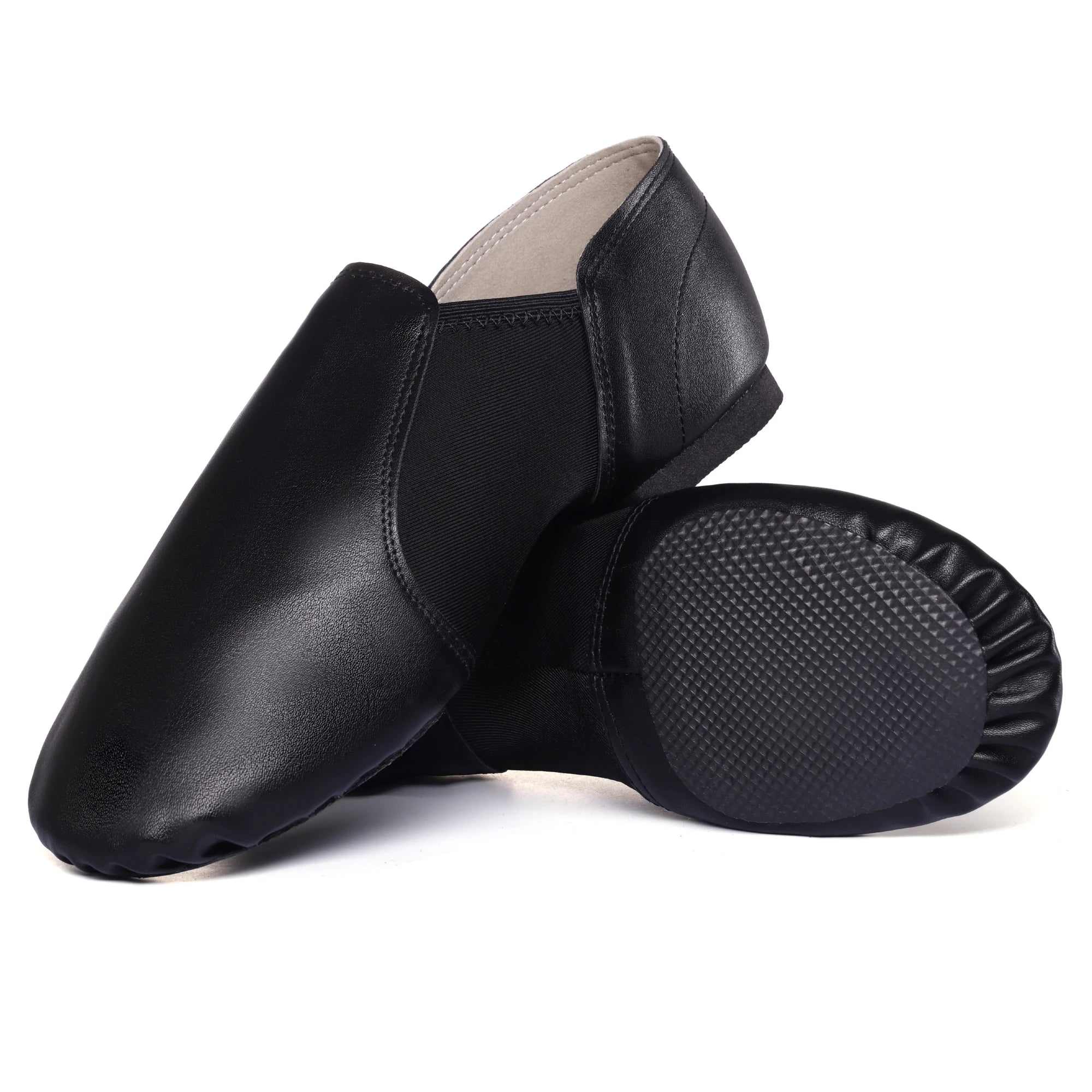 EU and US Dynadans in Stock Wholesale Spot Non-slip Slit Jazz Shoes Slip-on Jazz Shoes Leather Jazz Shoes for Women and Men