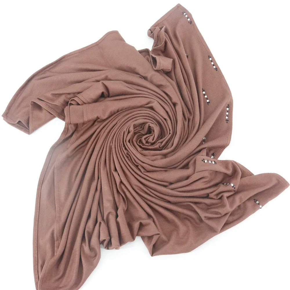 Wholesale YiYang TT-208 Premium Cotton Stretchy Jersey Hijab Scarf in 80 Colors Long Style for Muslim Girls All Seasons