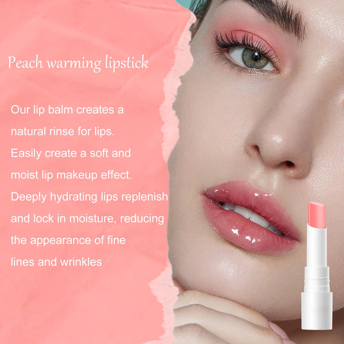 2 Flavor Glossy Lip Balm Moisturizing Plump Warming Change Lip Balm Stick