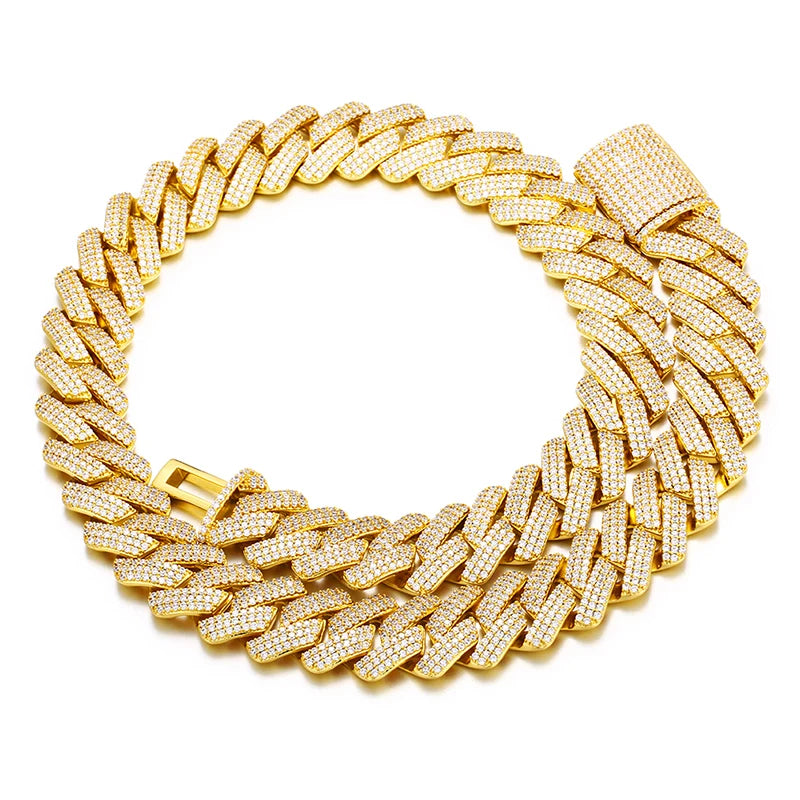 Fashion Hip Hop Silver Gold Plated Purple Cuban Link Chain  5A Cubic Zircon Iced Out Cuban Link Bracelet Jewelry