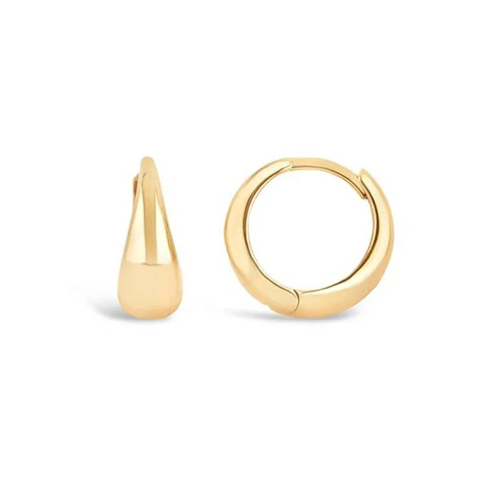 LOZRUNVE 925 Sterling Silver 14k 18k 24k Gold Plated Simple Design Mini Scoop Huggie Hoop Earring Jewelry Wholesale