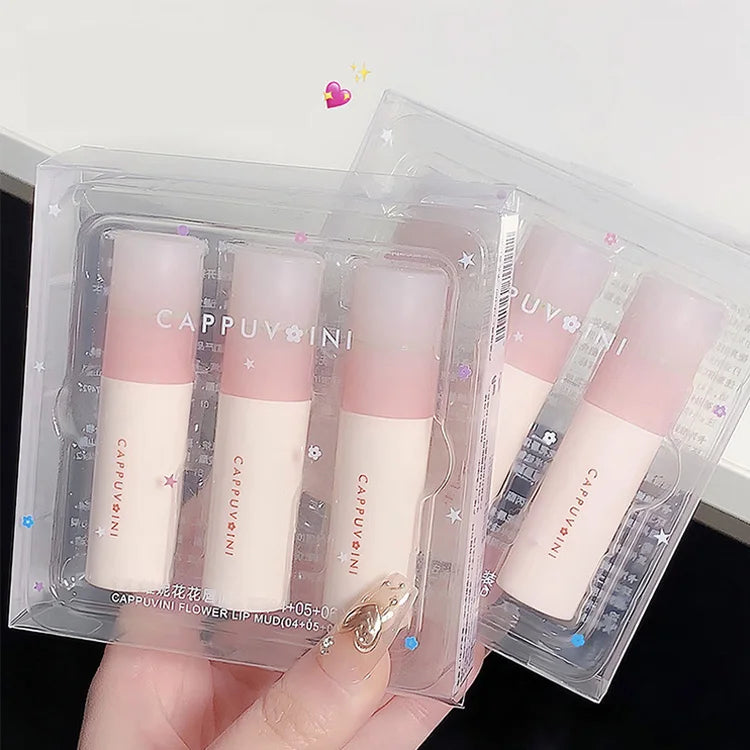 Cheap Price Cappuvini Floral Lip Clay Small Milk Tube Airy Whitening Lip Tint Matte Velvet Matte Marshmallow Lip Gloss