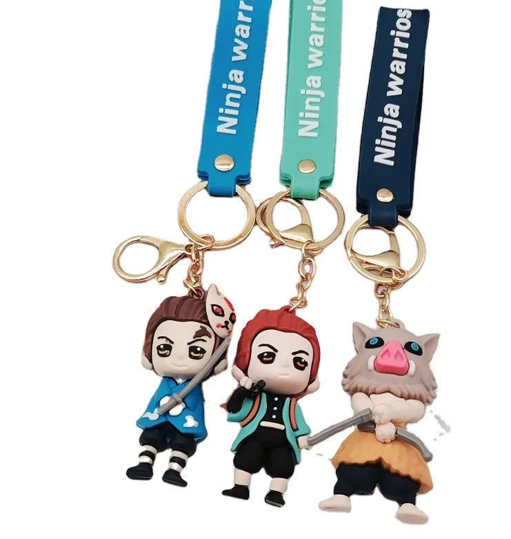 Cartoon Large Ghost Kill Blade Key Ring Male and Female Students Gift PVC Cartoon Doll Bag Pendant Wholesale New Arrival