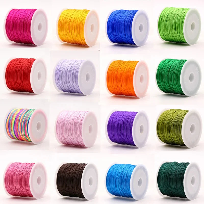 0.8mm 100M Nylon Thread Cord String for DIY Handmade Bracelet Necklace Making for Cross Stitch Embroidery Crochet Craft