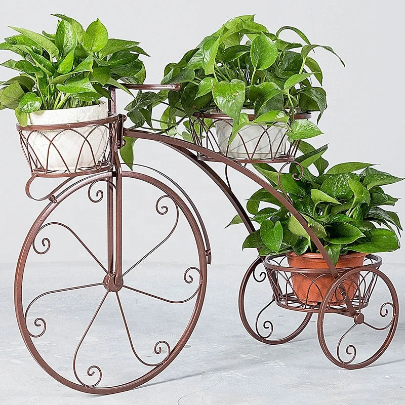 Hot Selling Mid Century Plant Pots Flower Stands Metal Cycle Pot Flower Stand for Living Room Indoor Plant Stands