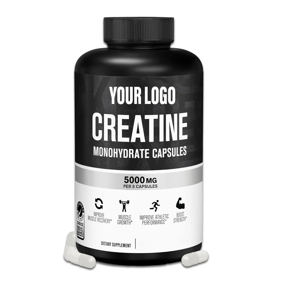 OEM/ODM High Quality Creatine Monohydrate Capsules for Muscle Growth Strength 5000mg Creatine Monohydrate Sports Nutrition