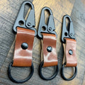 Custom Embossed Logo Fashion Personalized Engraved Men Genuine Leather KeyChain